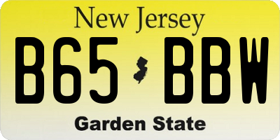 NJ license plate B65BBW