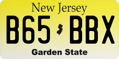 NJ license plate B65BBX