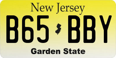 NJ license plate B65BBY