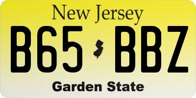 NJ license plate B65BBZ