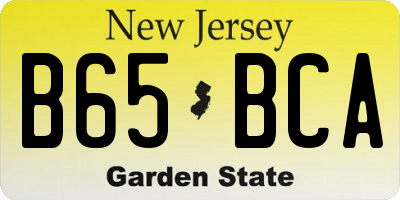 NJ license plate B65BCA