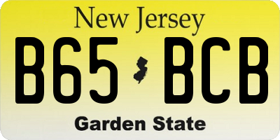 NJ license plate B65BCB