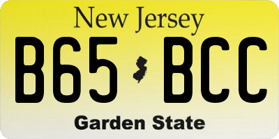 NJ license plate B65BCC