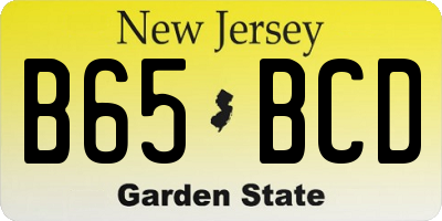 NJ license plate B65BCD