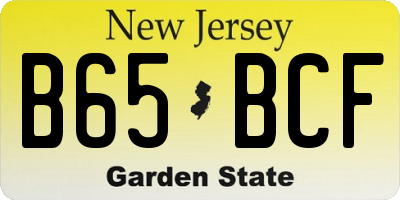 NJ license plate B65BCF