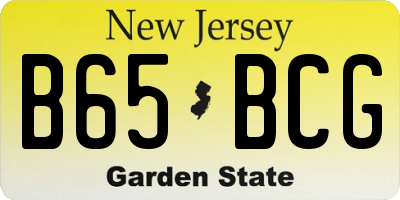 NJ license plate B65BCG