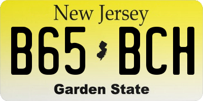 NJ license plate B65BCH