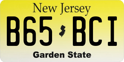 NJ license plate B65BCI