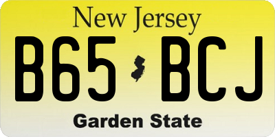 NJ license plate B65BCJ
