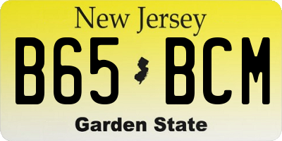 NJ license plate B65BCM
