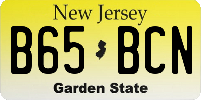 NJ license plate B65BCN