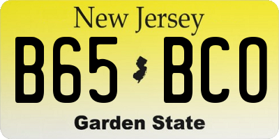 NJ license plate B65BCO