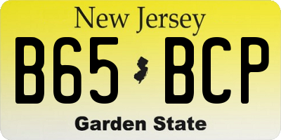 NJ license plate B65BCP