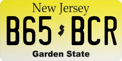 NJ license plate B65BCR