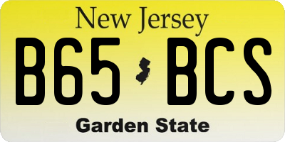 NJ license plate B65BCS