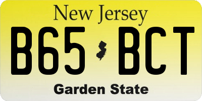 NJ license plate B65BCT