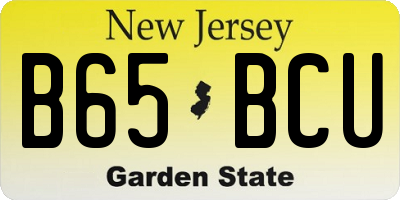 NJ license plate B65BCU