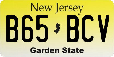 NJ license plate B65BCV