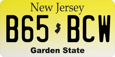 NJ license plate B65BCW
