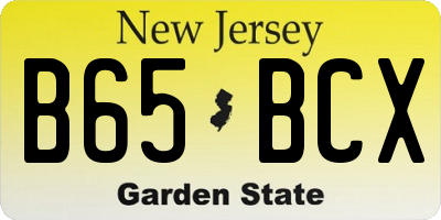 NJ license plate B65BCX