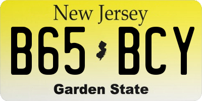NJ license plate B65BCY