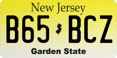 NJ license plate B65BCZ
