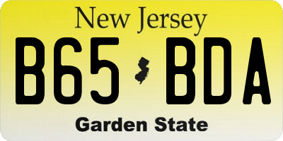 NJ license plate B65BDA