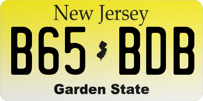 NJ license plate B65BDB