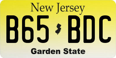 NJ license plate B65BDC