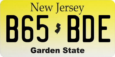 NJ license plate B65BDE