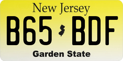 NJ license plate B65BDF