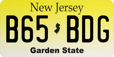 NJ license plate B65BDG