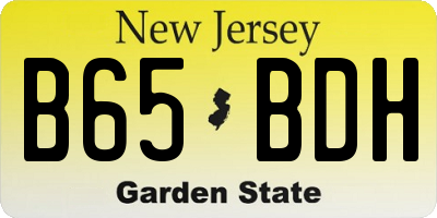 NJ license plate B65BDH
