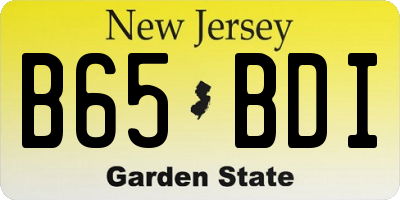 NJ license plate B65BDI