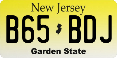 NJ license plate B65BDJ