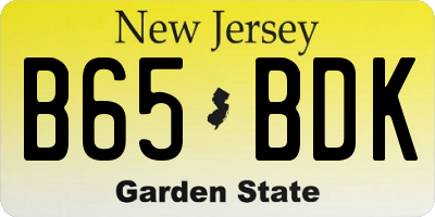 NJ license plate B65BDK