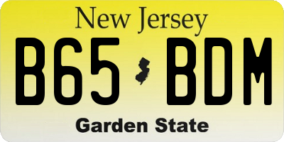 NJ license plate B65BDM
