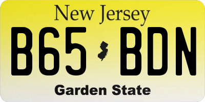NJ license plate B65BDN