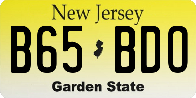 NJ license plate B65BDO
