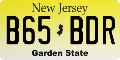 NJ license plate B65BDR