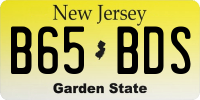 NJ license plate B65BDS