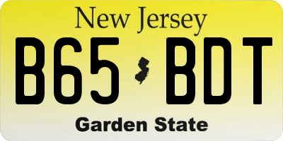 NJ license plate B65BDT