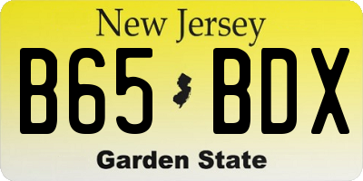 NJ license plate B65BDX