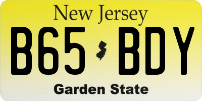 NJ license plate B65BDY
