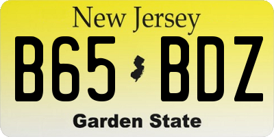 NJ license plate B65BDZ
