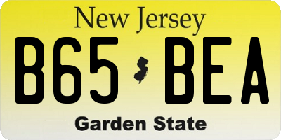 NJ license plate B65BEA