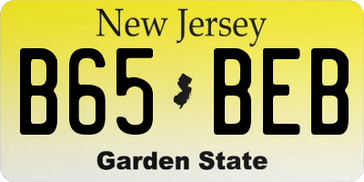 NJ license plate B65BEB