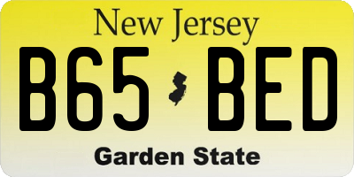 NJ license plate B65BED