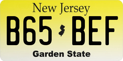 NJ license plate B65BEF