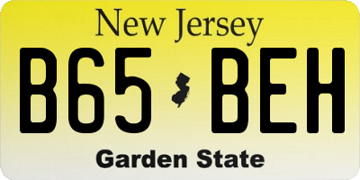 NJ license plate B65BEH